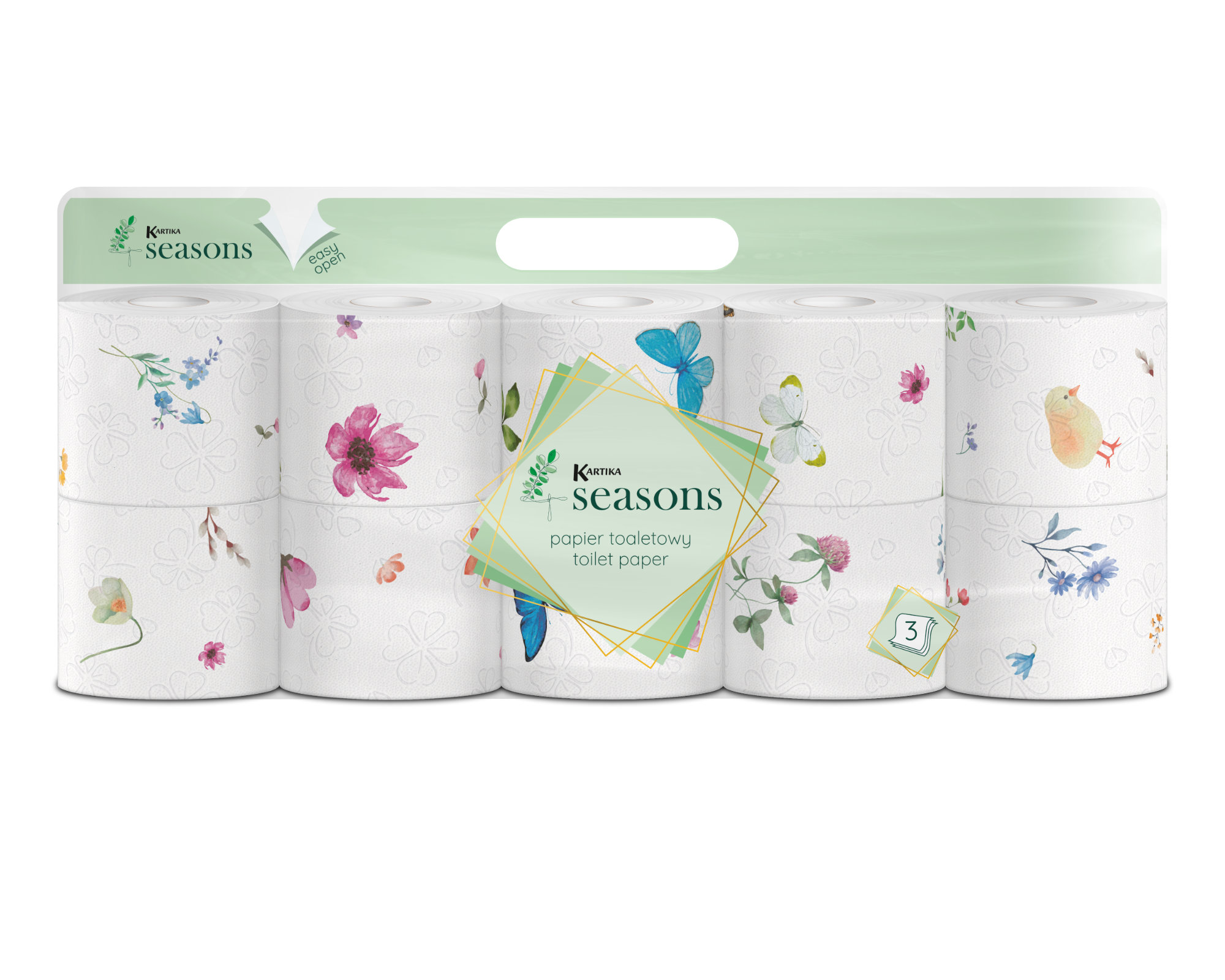 Toilet Paper Kartika 4 Seasons Spring 10 rolls 200 sheets 3 ply